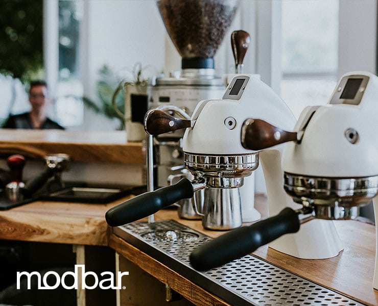 banner advertising modbar espresso machine